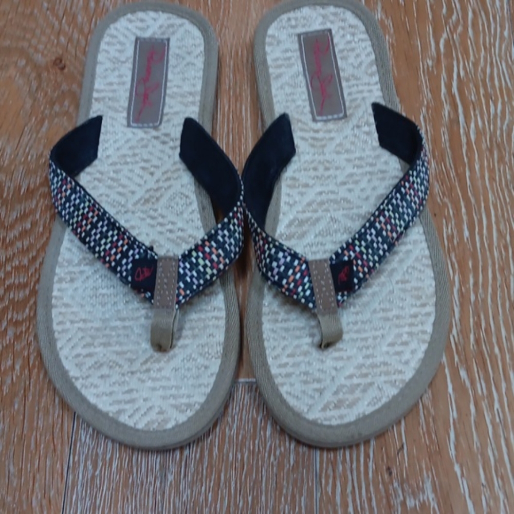 PANAMA JACK Rafia Flip Flops, size M / 8-9